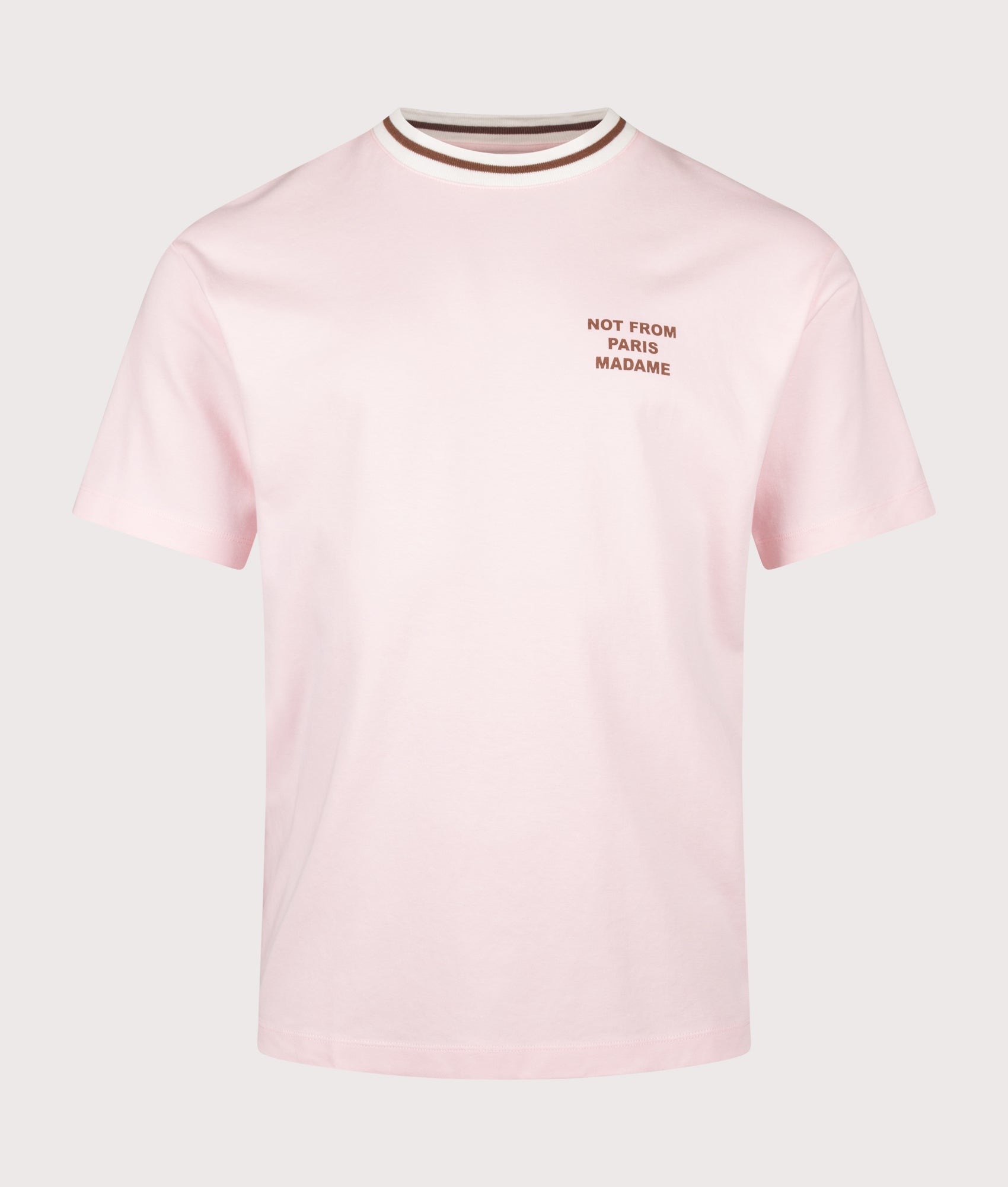 Slogan Sport T-Shirt in Light Pink by Drôle de Monsieur. Shot by EQVVS. Front shot.