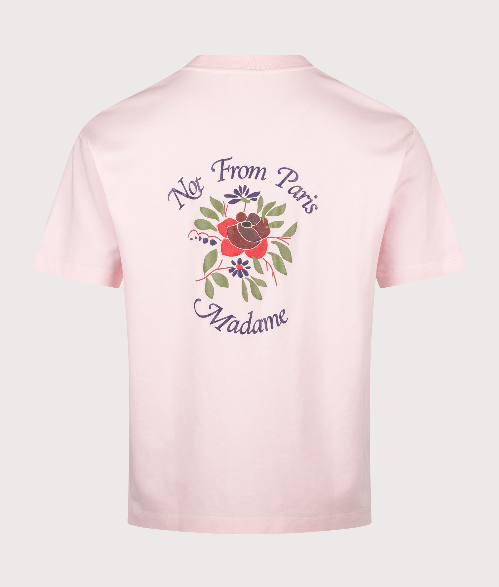 Slogan Rose T-Shirt in Light Pink by Drôle de Monsieur. Shot by EQVVS. Back Shot.