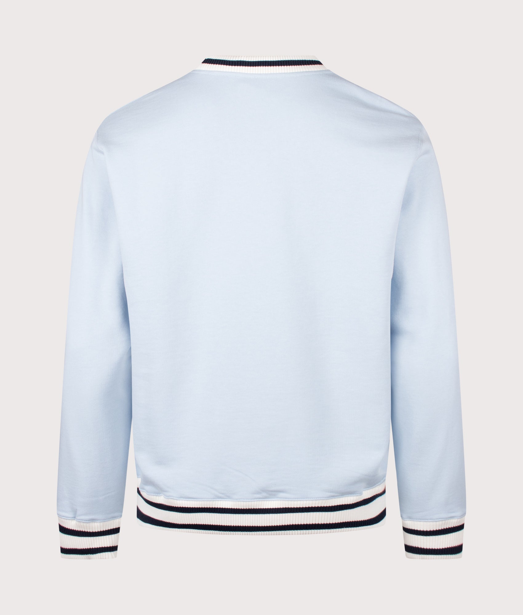 Slogan Sport Sweatshirt in Light Blue by Drôle de Monsieur. Shot by EQVVS. Back shot.