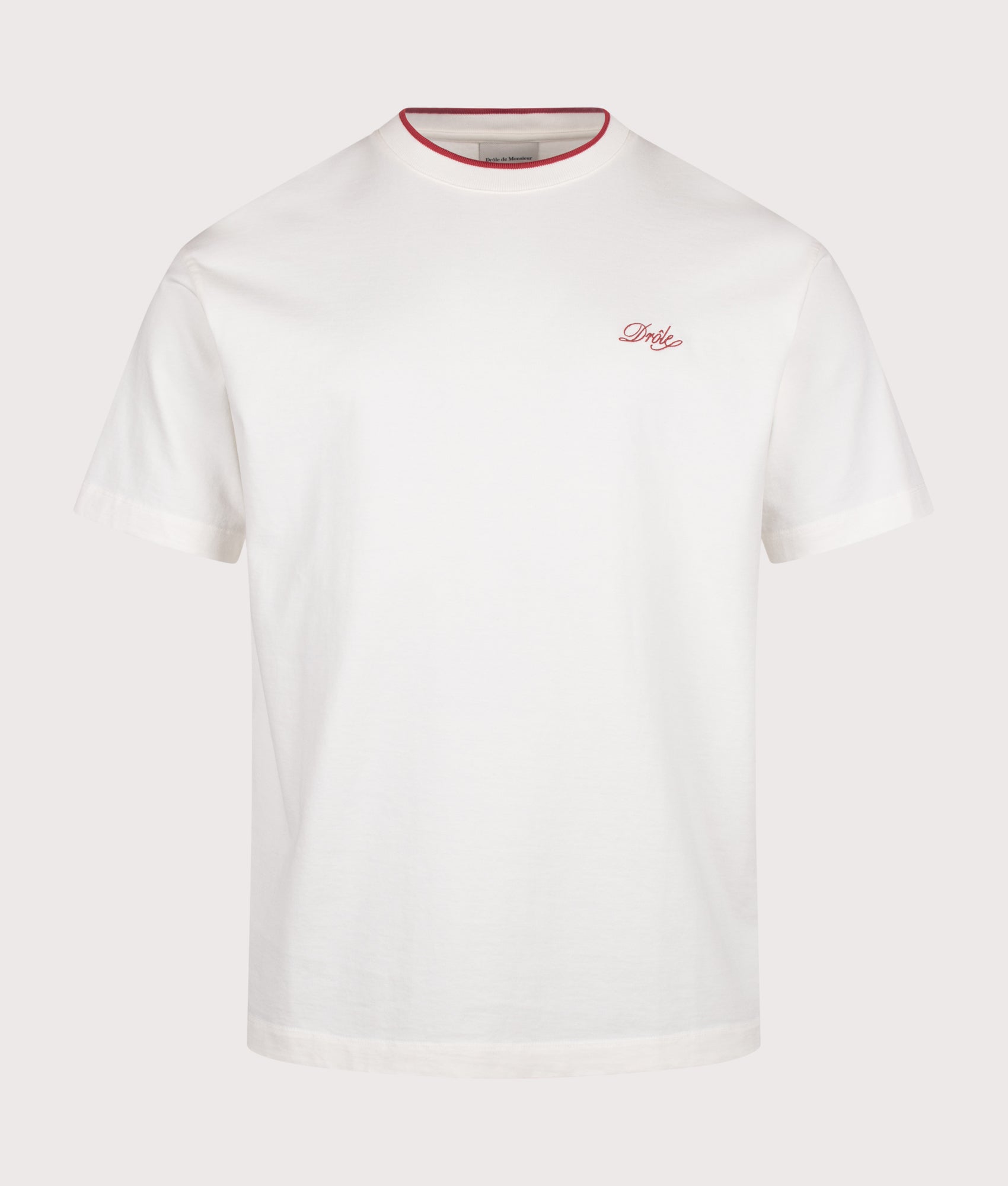 Drôle de Monsieur Drôle Belissima T-Shirt in Off White at EQVVS Menswear. Front shot.
