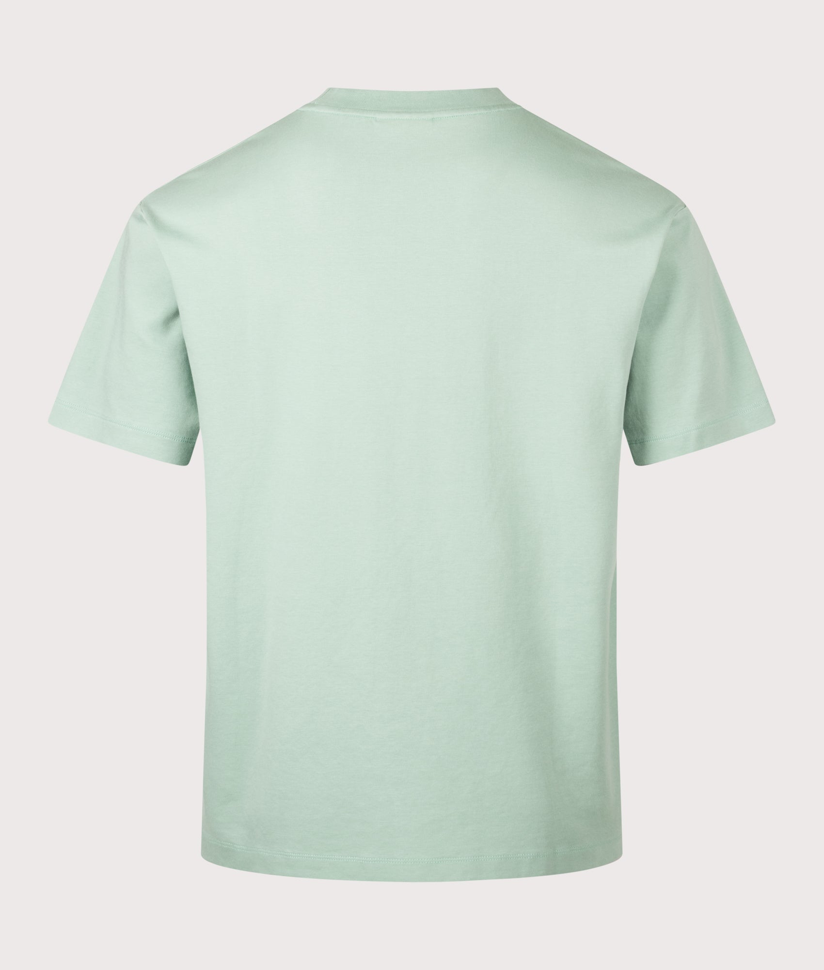 Drôle de Monsieur Palm Slogan T-Shirt in Water Green at EQVVS Menswear. Back shot.