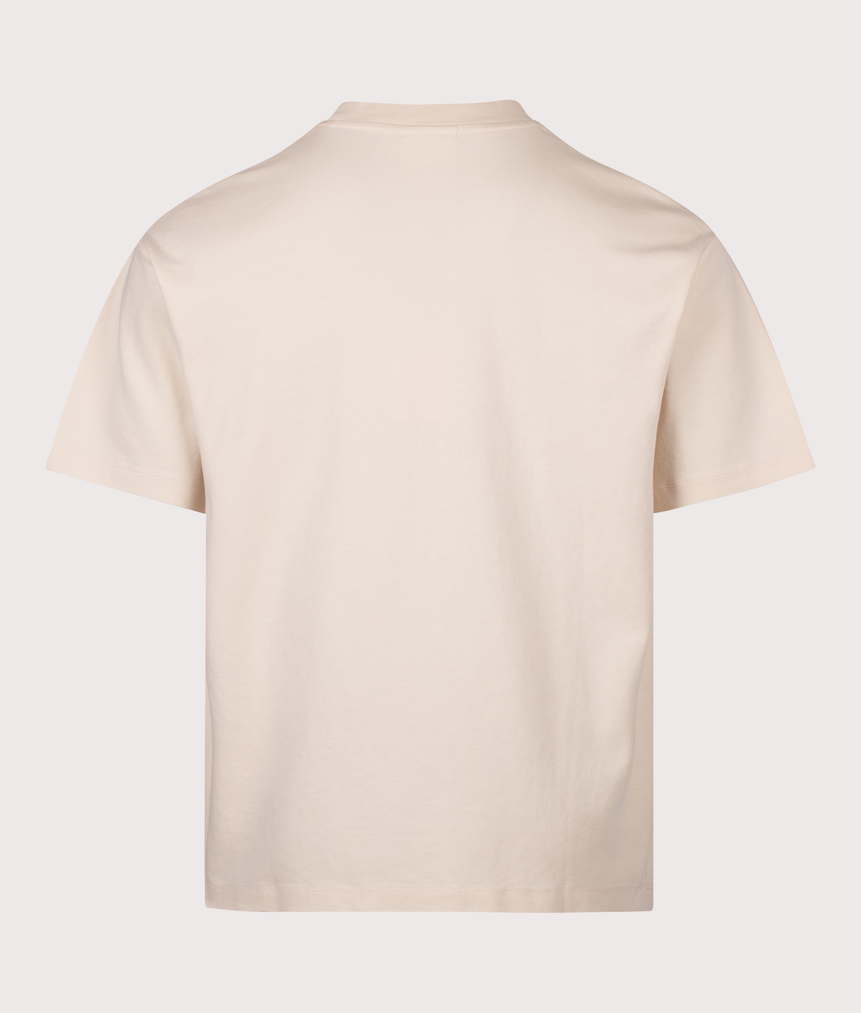 Drôle de Monsieur Relaxed Fit Classic Slogan T-Shirt in Sand at EQVVS Menswear. Back shot.