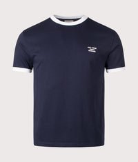 Contrasted Slogan T-shirt: NY Navy 