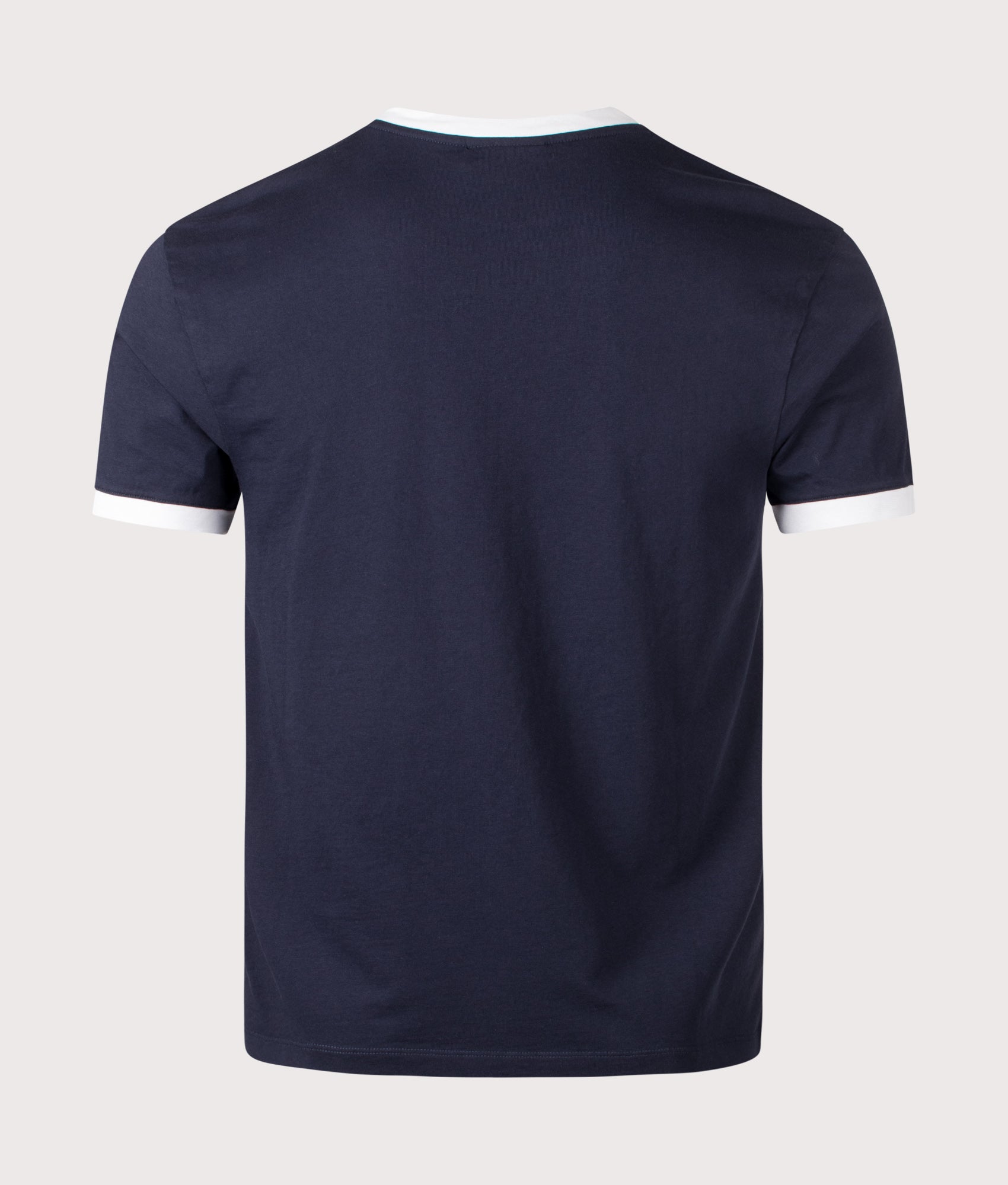 Contrasted Slogan T-shirt in Navy by Drôle de Monsieur. Shot by EQVVS. Back shot.