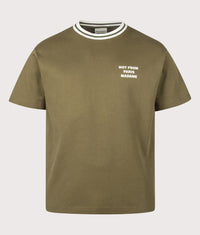 Relaxed Fit Sport Slogan T-shirt: KK Khaki 