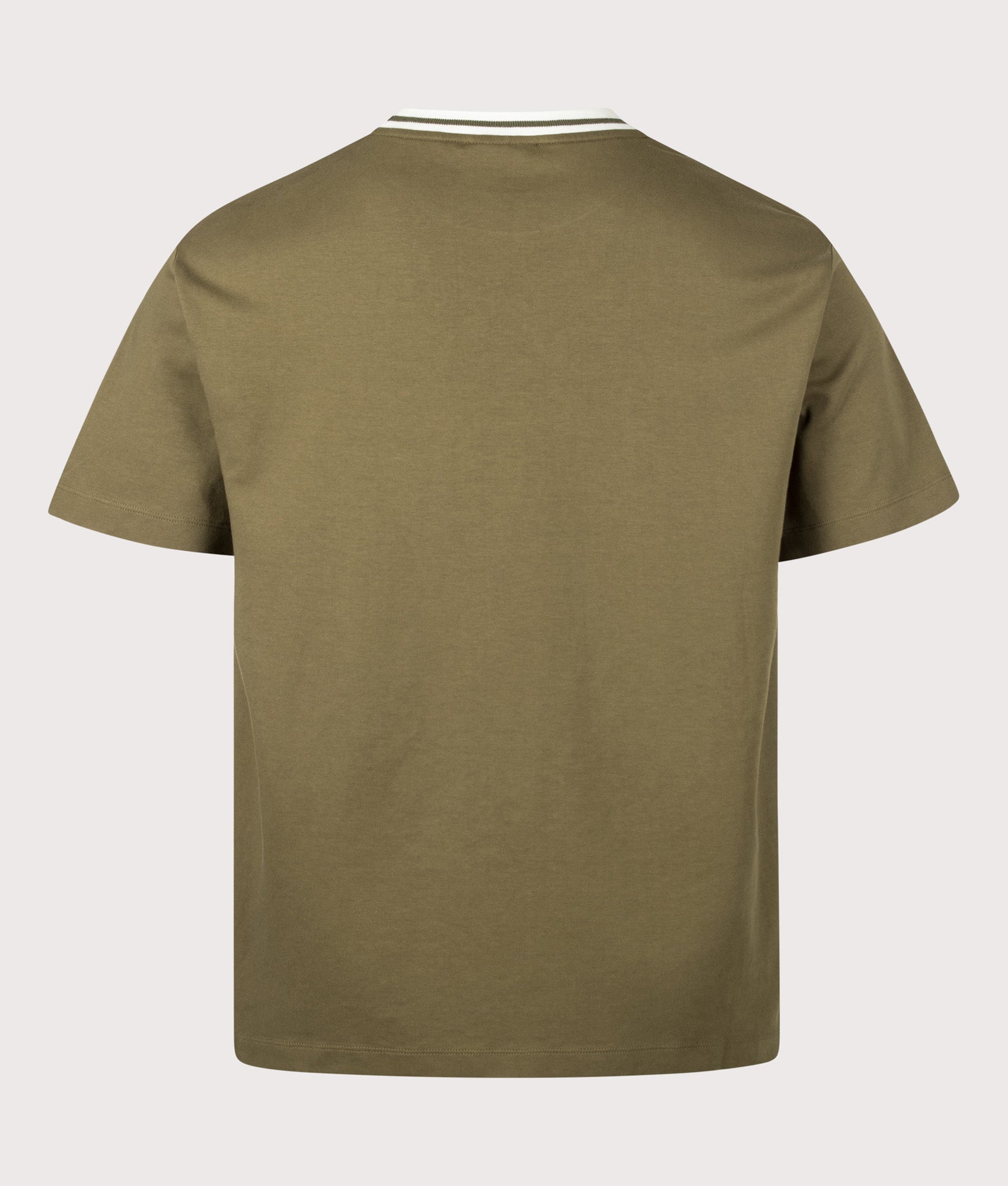 Drôle de Monsieur Sport Slogan T-shirt in Khaki at EQVVS Menswear. Back shot.