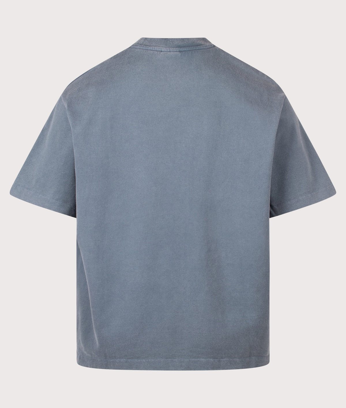Drôle de Monsieur Relaxed Fit Classic Slogan T-Shirt in Dark Grey at EQVVS Menswear. Back shot.