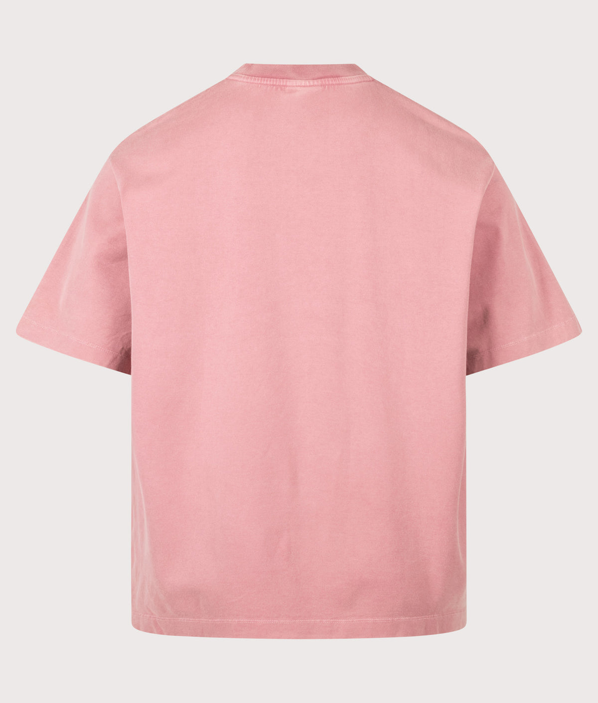 Drôle de Monsieur Relaxed Fit Classic Slogan T-Shirt in Dark Pink at EQVVS Menswear. Back shot.