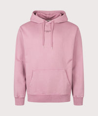 Relaxed Fit Washed Classic Slogan Hoodie: DPK Dark Pink 