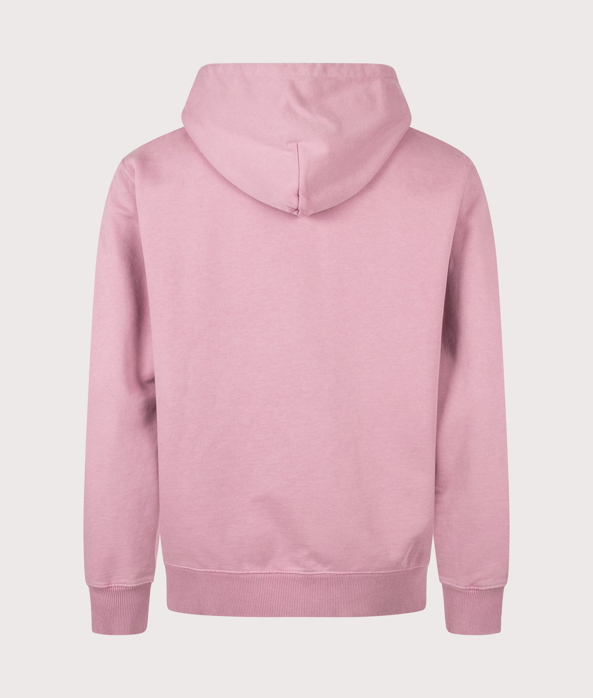 Drôle de Monsieur Relaxed Fit Classic Slogan Hoodie in Dark Pink at EQVVS Menswear. Back shot.