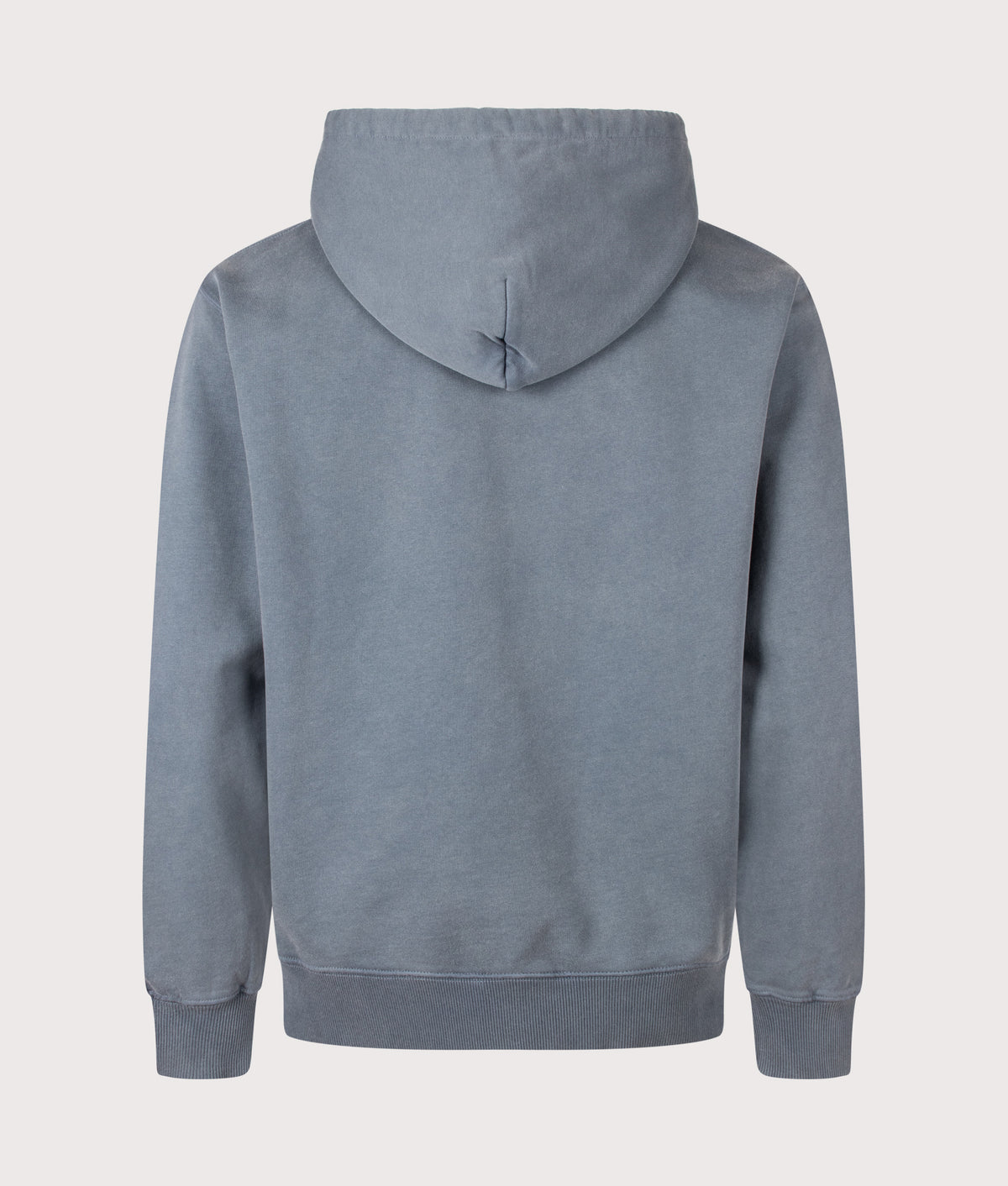 Drôle de Monsieur Relaxed Fit Classic Slogan Hoodie in Dark Grey at EQVVS Menswear. Back shot.