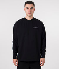 Oversized Long Sleeve Uniform T-Shirt: Black 