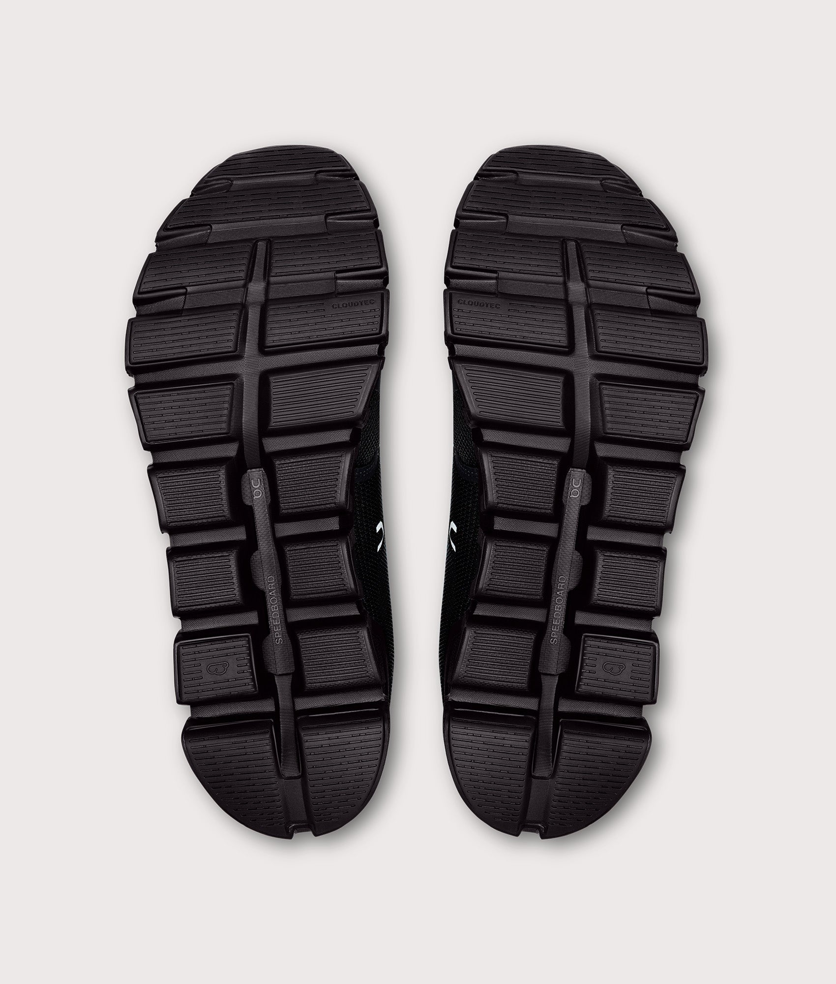 On Cloud 6 Sneakers in Black/Black at EQVVS Menswear. Bottom shot.