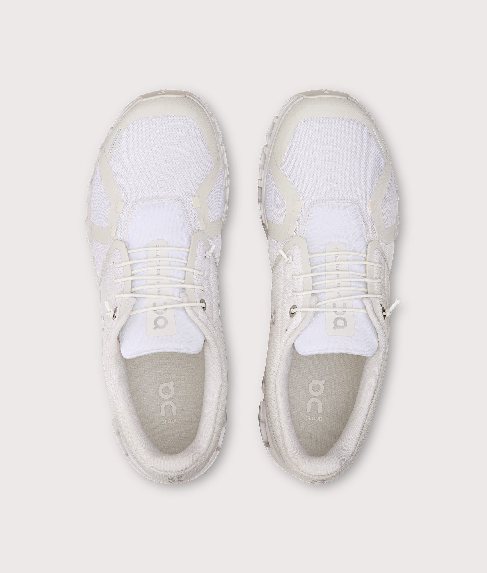 On Cloud 6 Sneakers in White on White at EQVVS Menswear. Top shot.