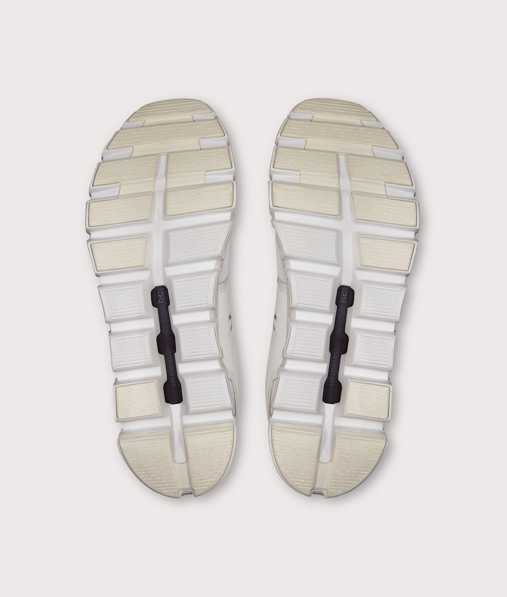 On Cloud 6 Sneakers in White on White at EQVVS Menswear. Bottom shot.