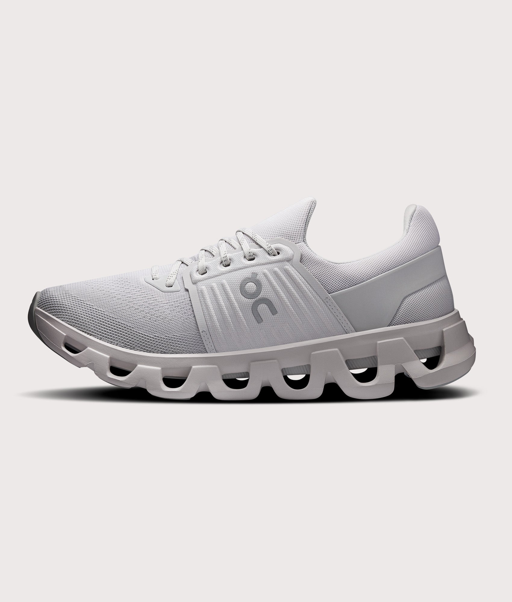 On Cloudswift 4 AD Sneakers in Wolf at EQVVS Menswear. Side shot.