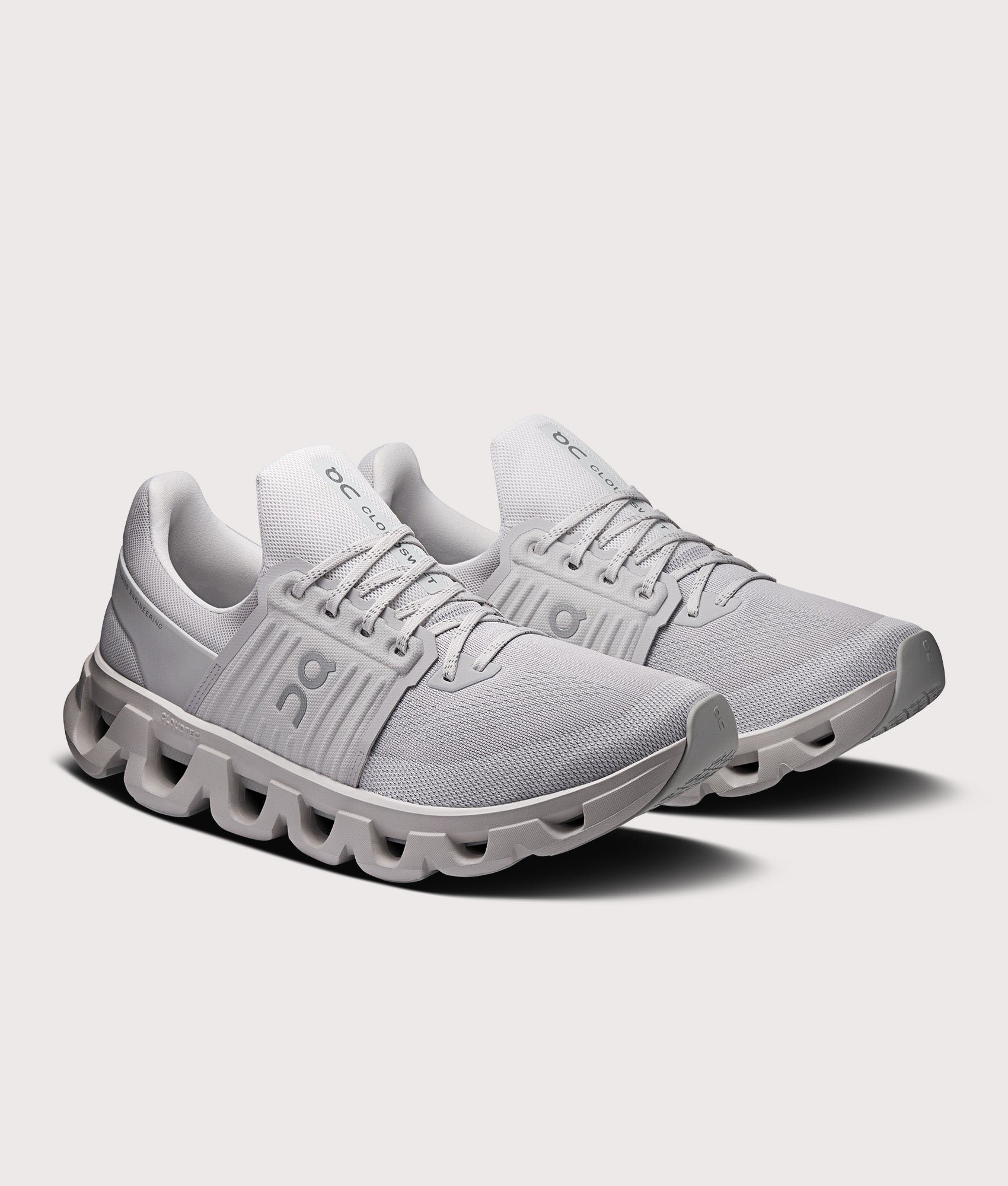On Cloudswift 4 AD Sneakers in Wolf at EQVVS Menswear. Angled front shot.