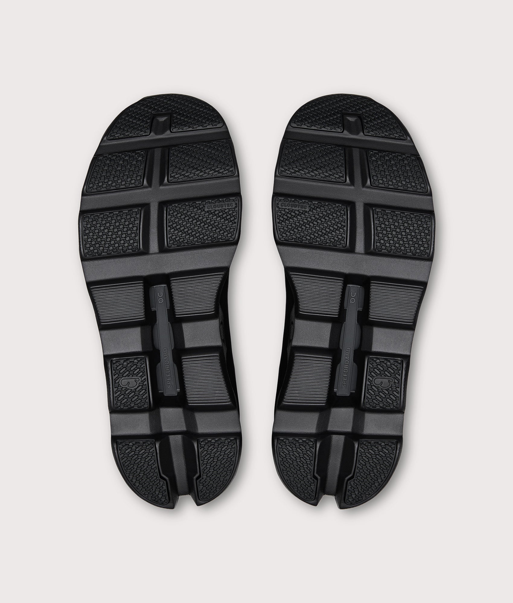 On Cloudmonster 1 Sneakers in Black/Black at EQVVS Menswear. Sole shot.