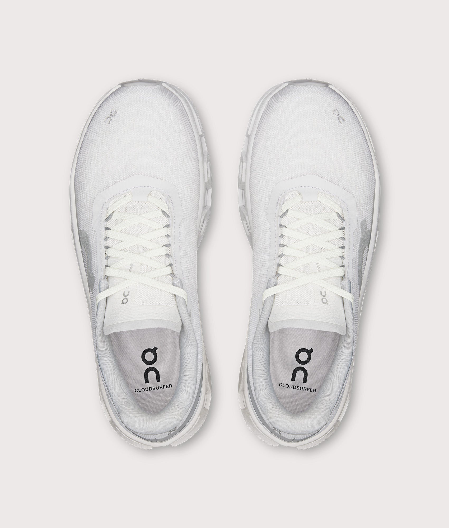 On Cloudmonster 1 Sneakers in White/White at EQVVS Menswear. Top shot.