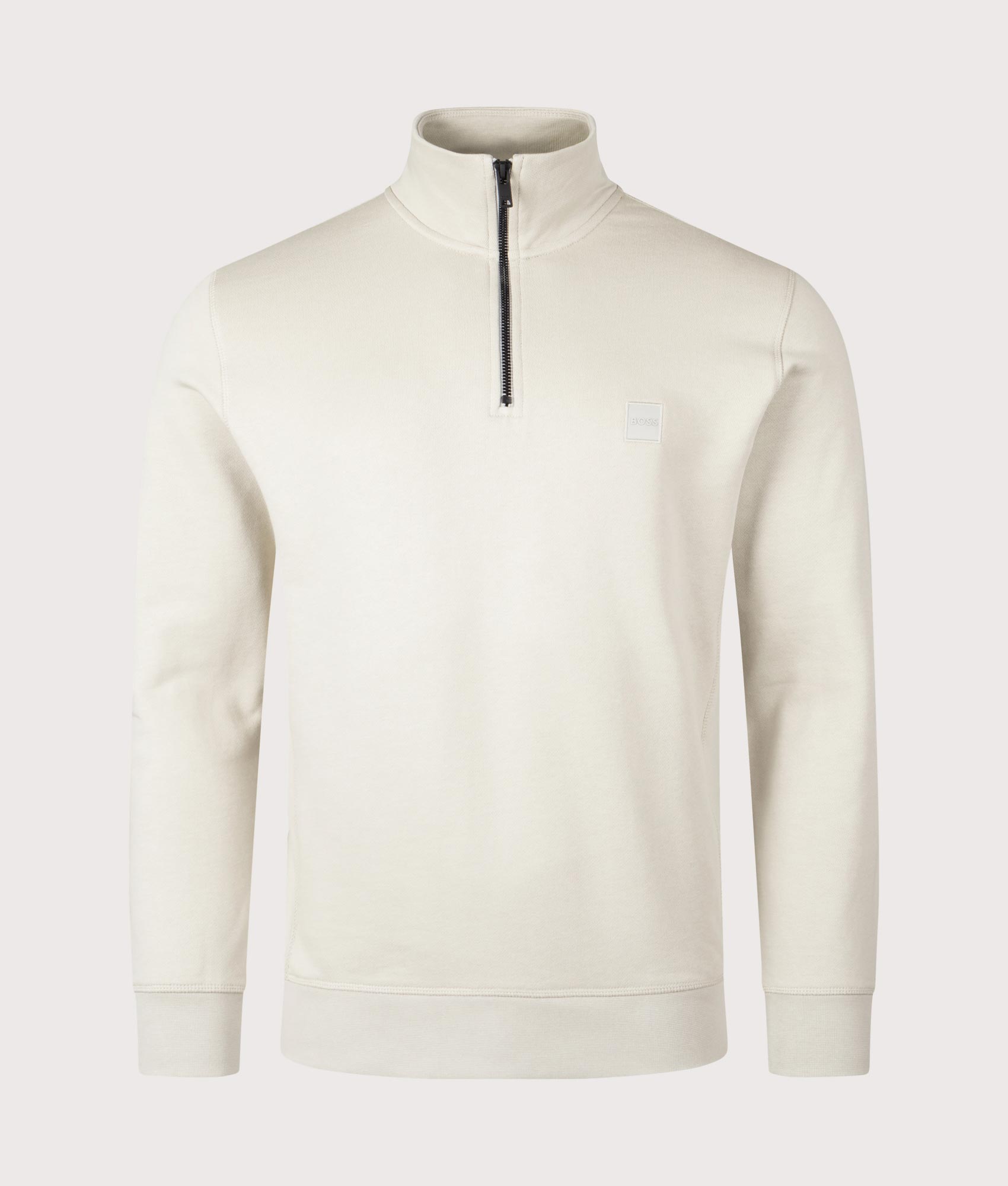 Light Beige Zetrust Sweatshirt by BOSS. Front mannequin shot. 