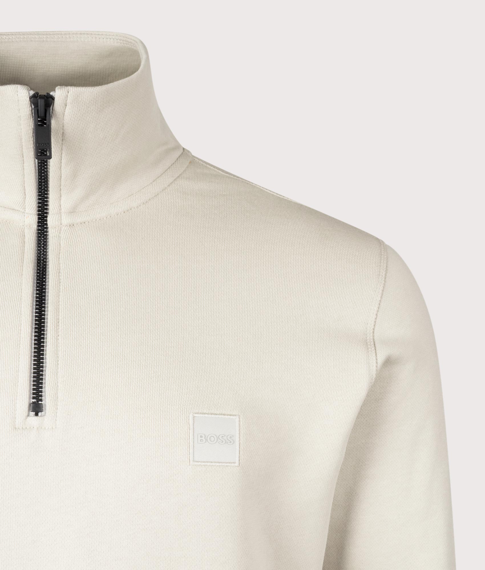 Light Beige Zetrust Sweatshirt by BOSS. Detail shot. 