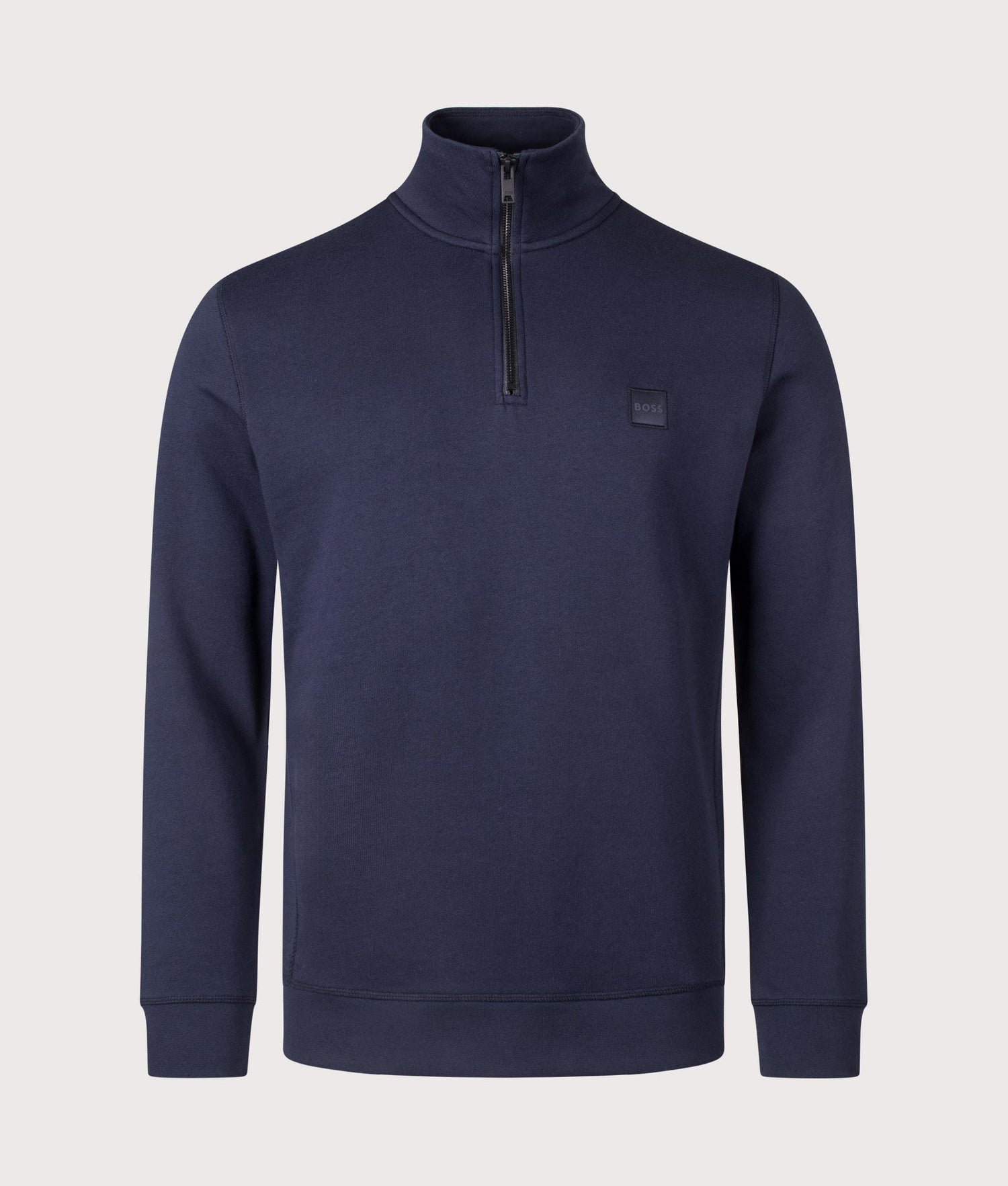 BOSS Blue Zip-Neck Sweater