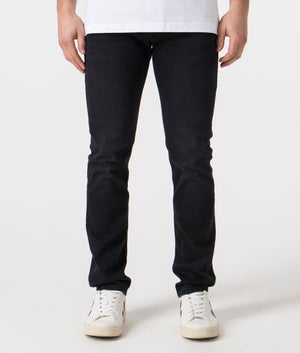 BOSS Slim Fit Delaware BC-L-P Jeans in Black Front Shot at EQVVS