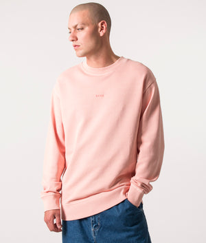 Relaxed-Fit-Garment-Dyed-Wefade-Sweatshirt-Light/Pastel-Red-BOSS-EQVVS 