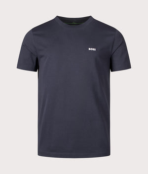 Boss green Relaxed Fit Stretch T-Shirt in 402 dark blue front shot at EQVVS