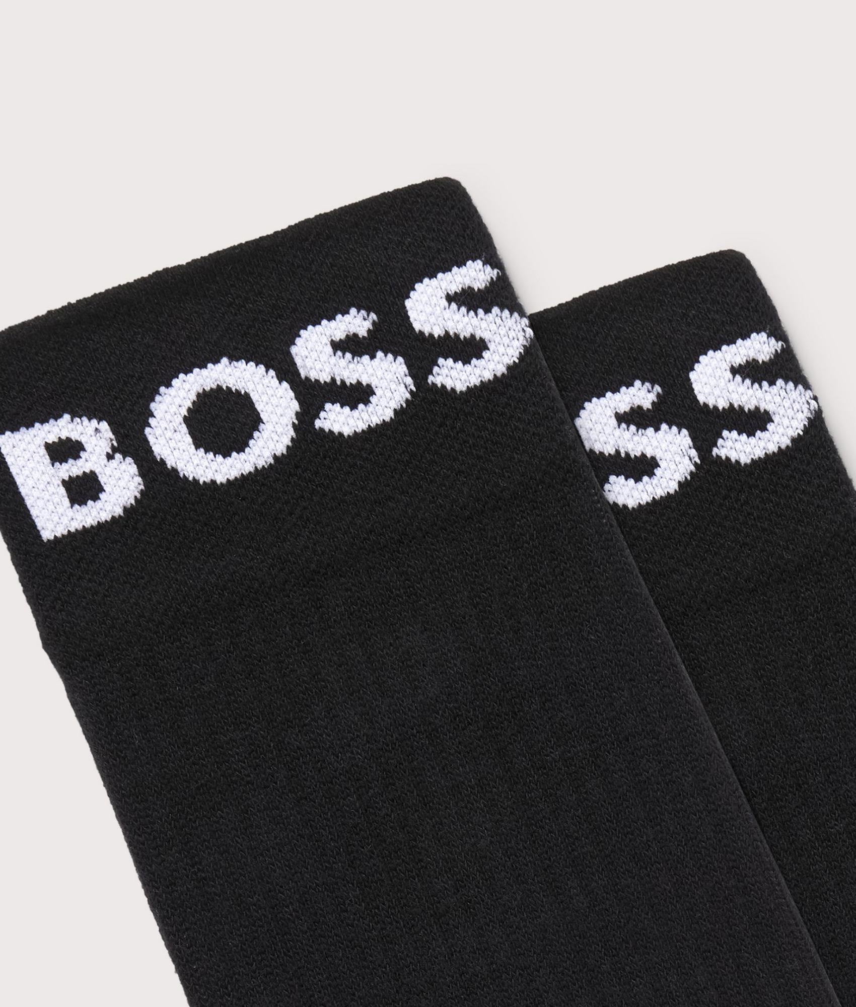 2 Pack Stretch Sport Socks in Black | BOSS | EQVVS | Detail shot 