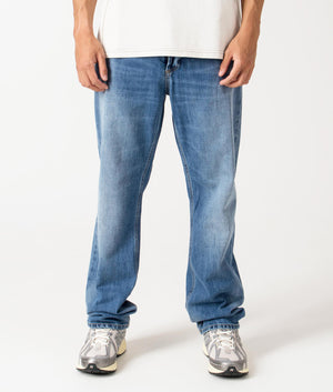 Carhartt WIP Marlow Jeans - Blue Rinsed Jeans - EQVVS. Front shot. 
