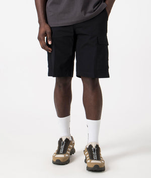 Aviation Cargo Shorts in Black by Carhartt WIP. Front shot at EQVVS.