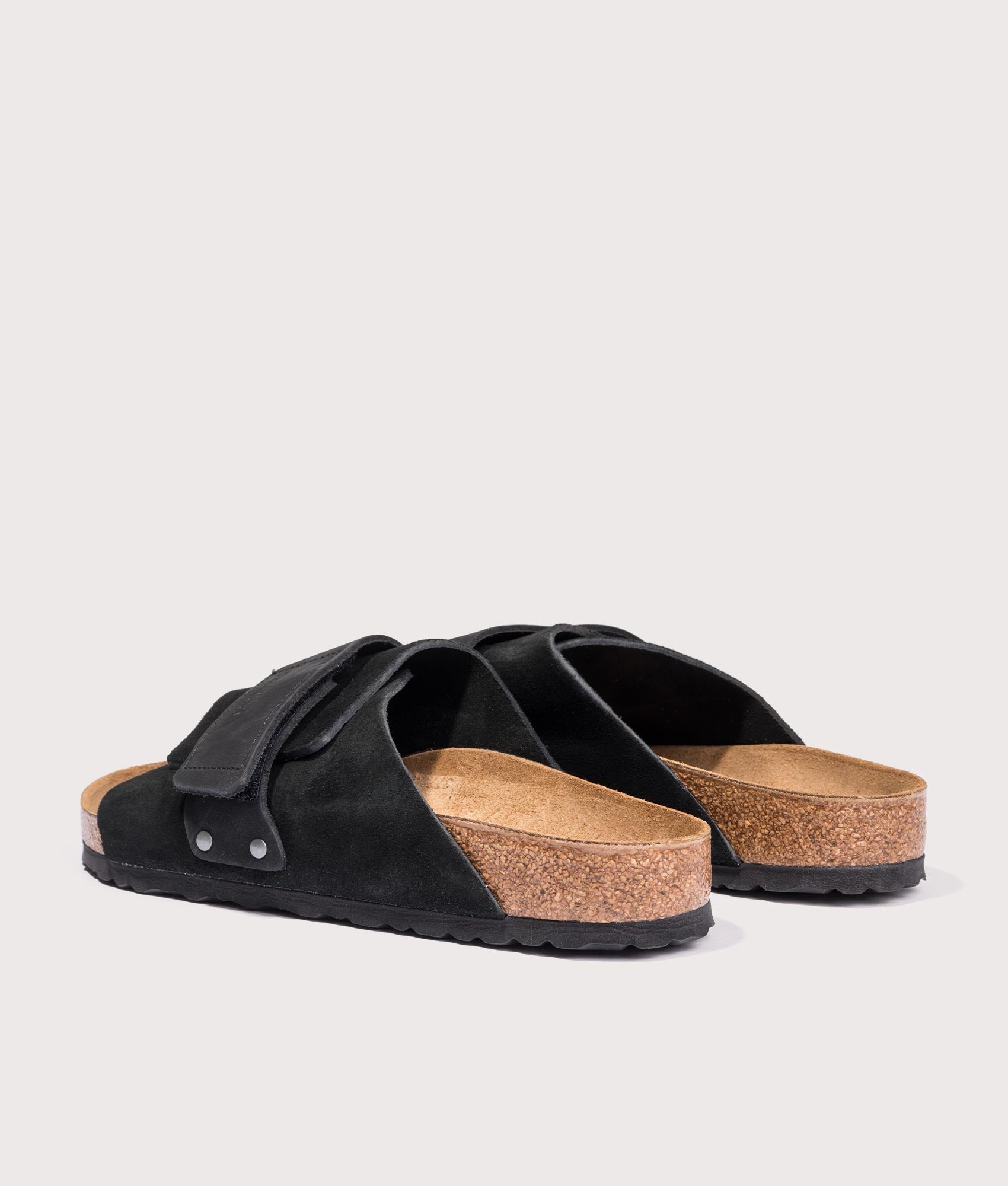 Kyoto Nubuck Leather / Suede Sandals. Shot by EQVVS. Back shot.