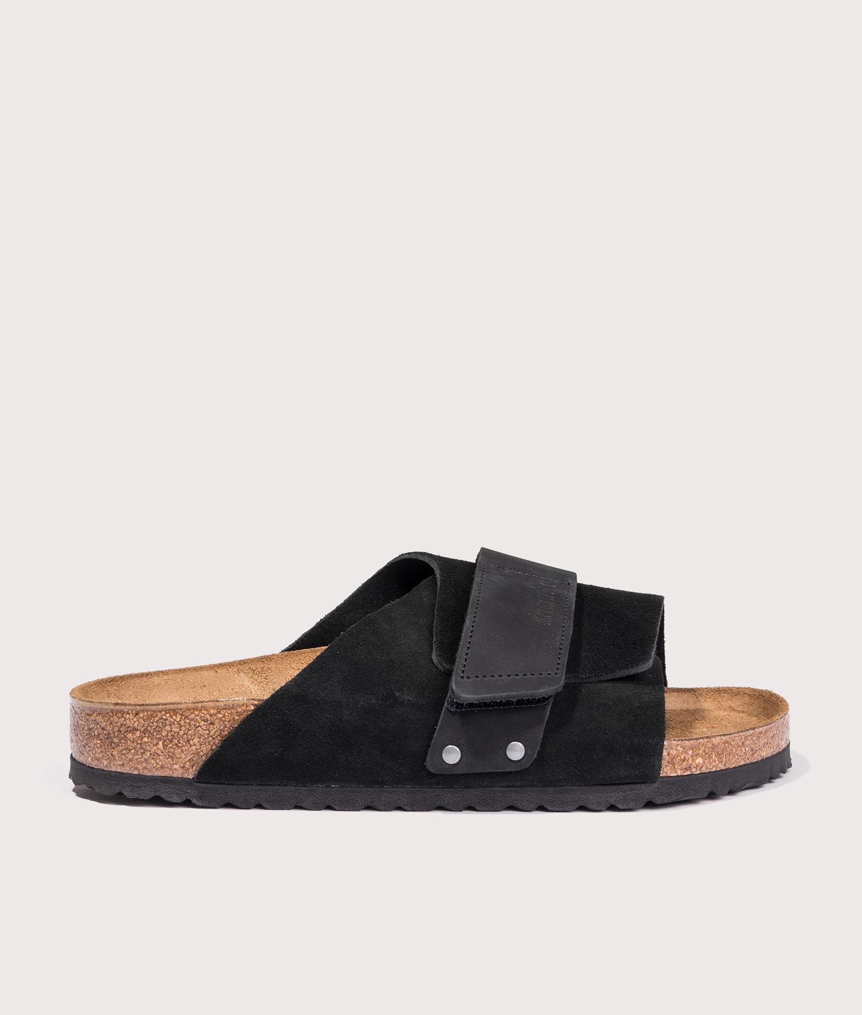 Kyoto Nubuck Leather / Suede Sandals. Shot by EQVVS. Side shot.