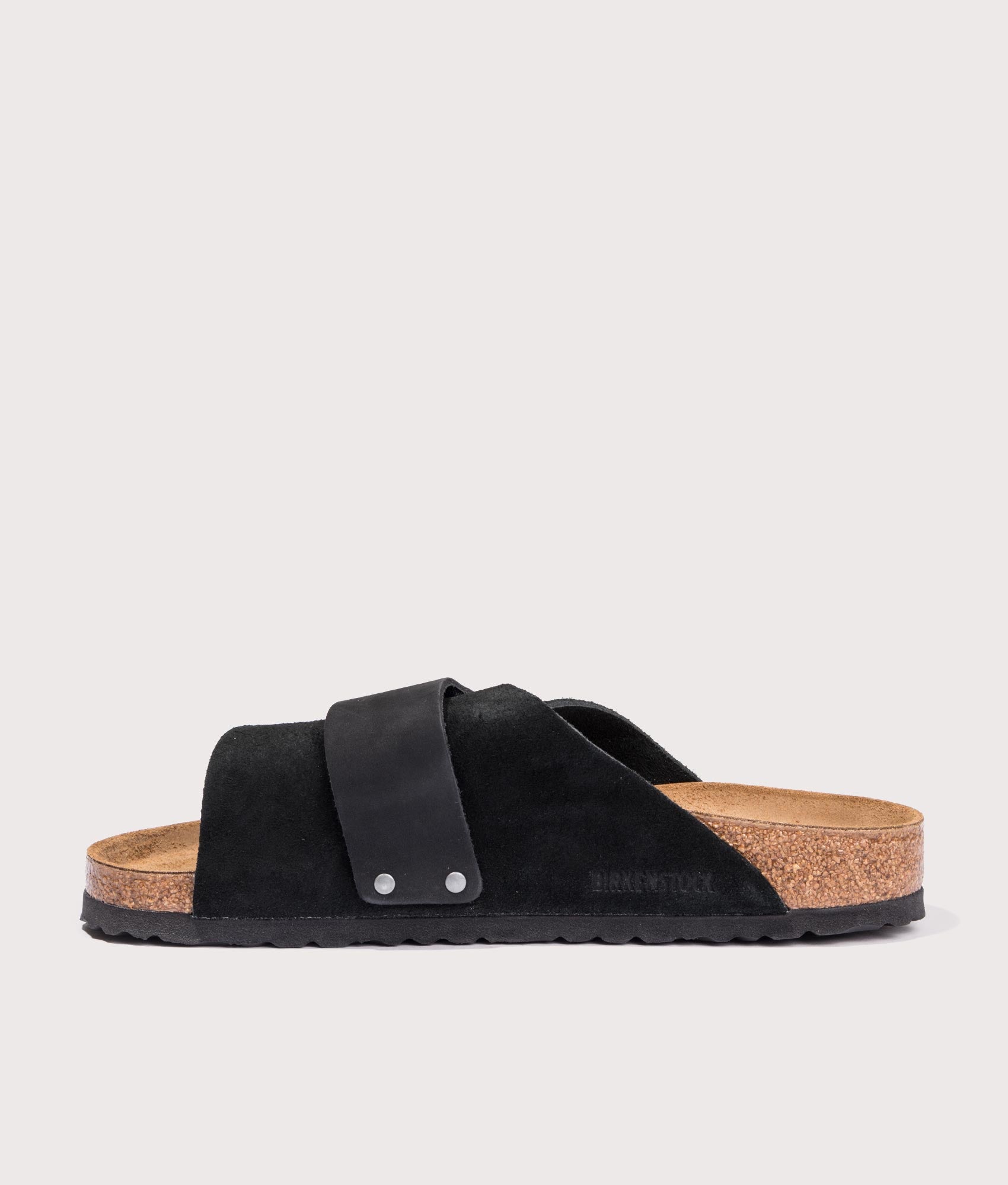 Kyoto Nubuck Leather / Suede Sandals. Shot by EQVVS. Side detail shot.