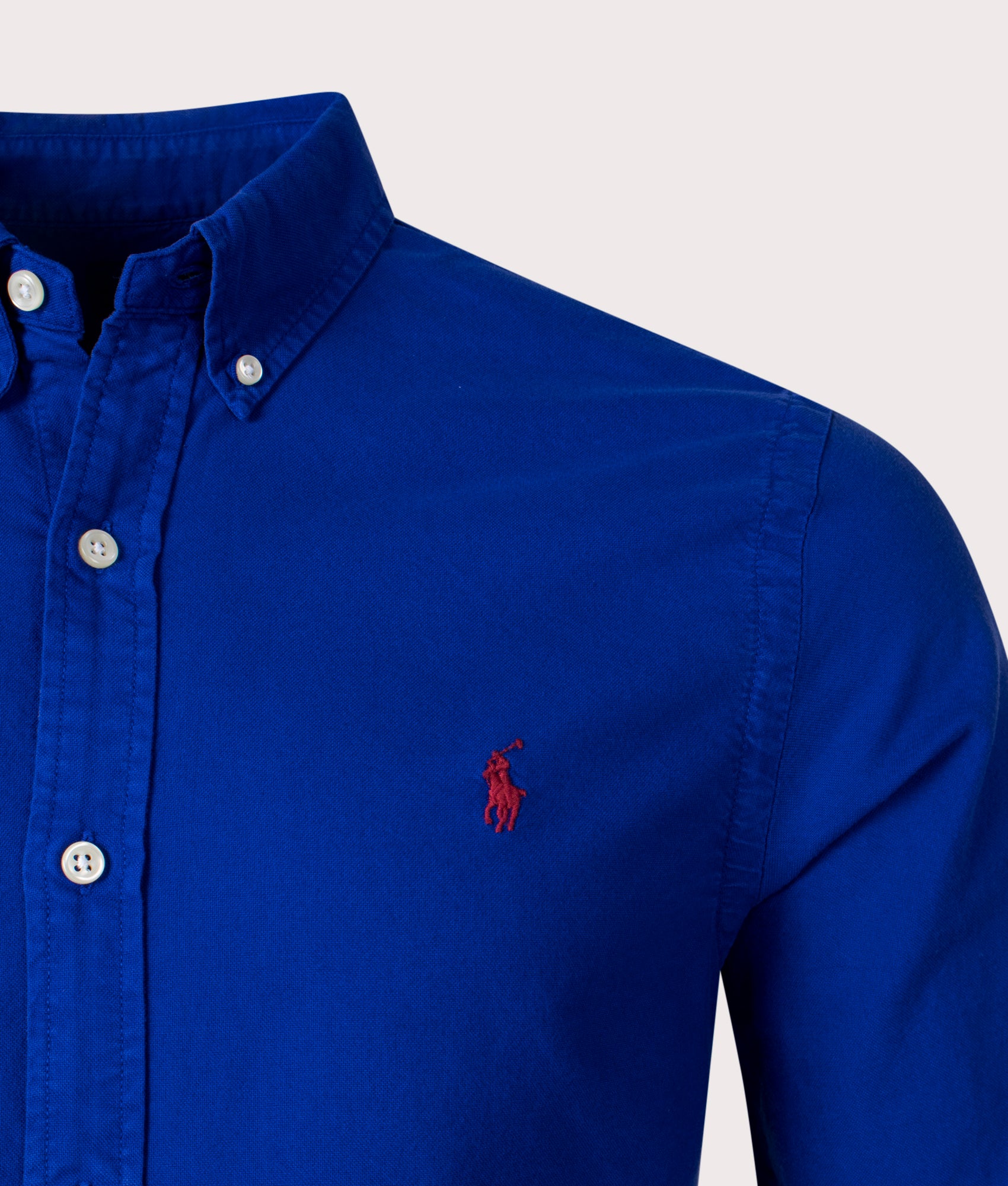 Slim Fit Oxford shirt, Blue, Polo Ralph Lauren, EQVVS, Detail 