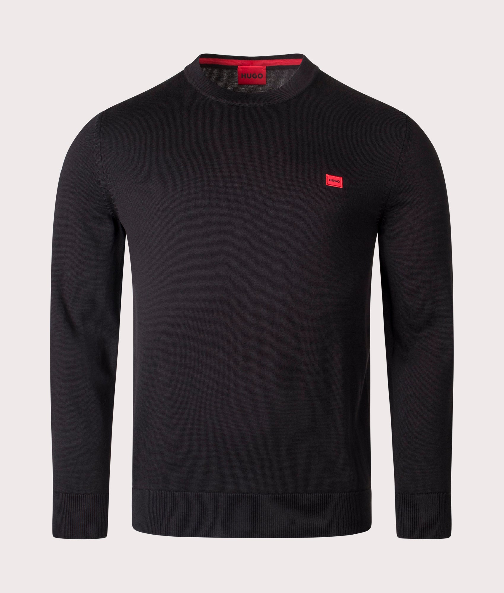HUGO San Cassius C1 Jumper in Black at EQVVS Menswear. Front shot.