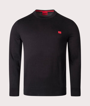 HUGO San Cassius C1 Jumper in Black at EQVVS Menswear. Front shot.