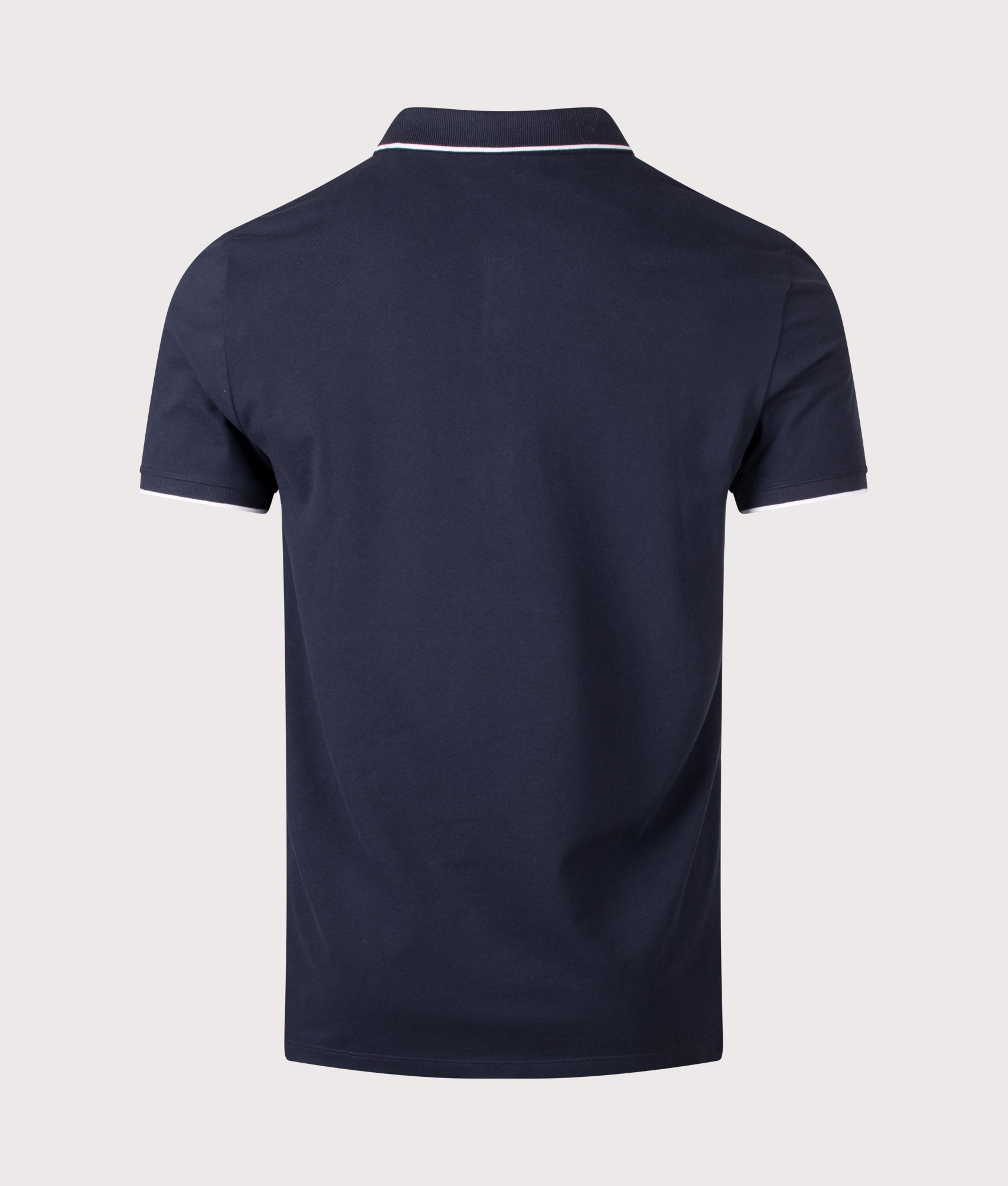 HUGO Slim Fit Dinoso222 Polo Shirt in Dark Blue at EQVVS Menswear. Back shot.