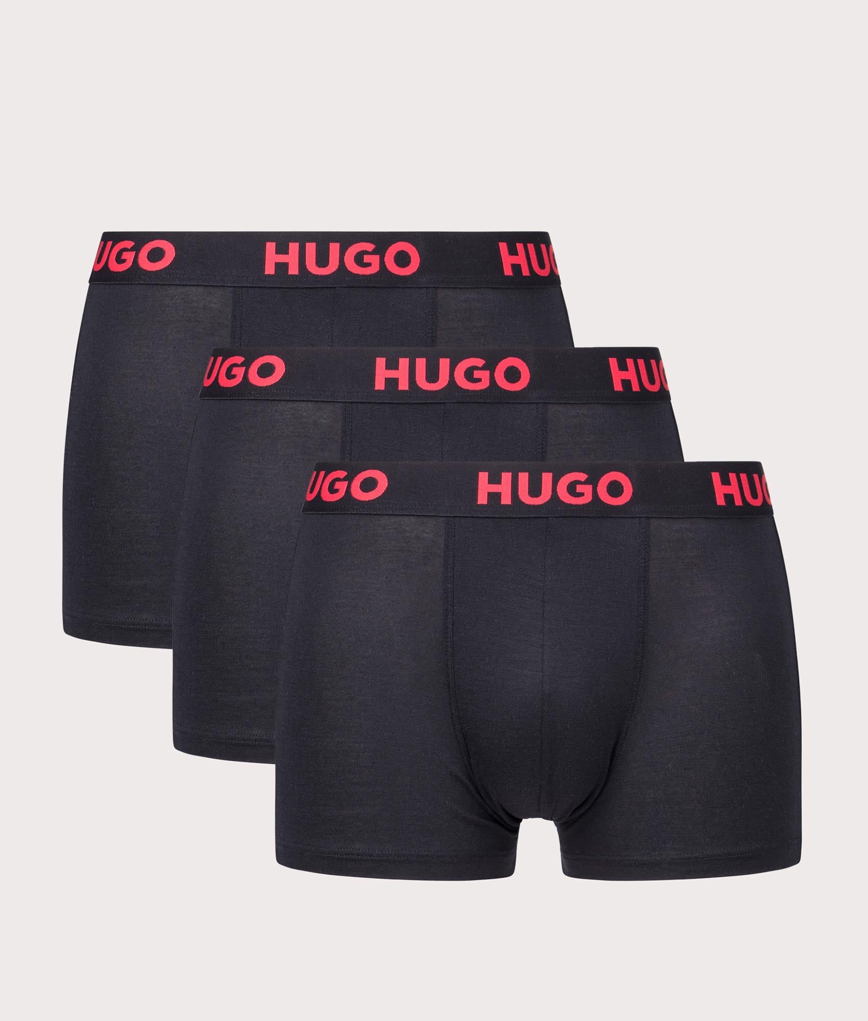 3 Pack Triplet Nebula Trunks in Black by HUGO. EQVVS Front Shot. 