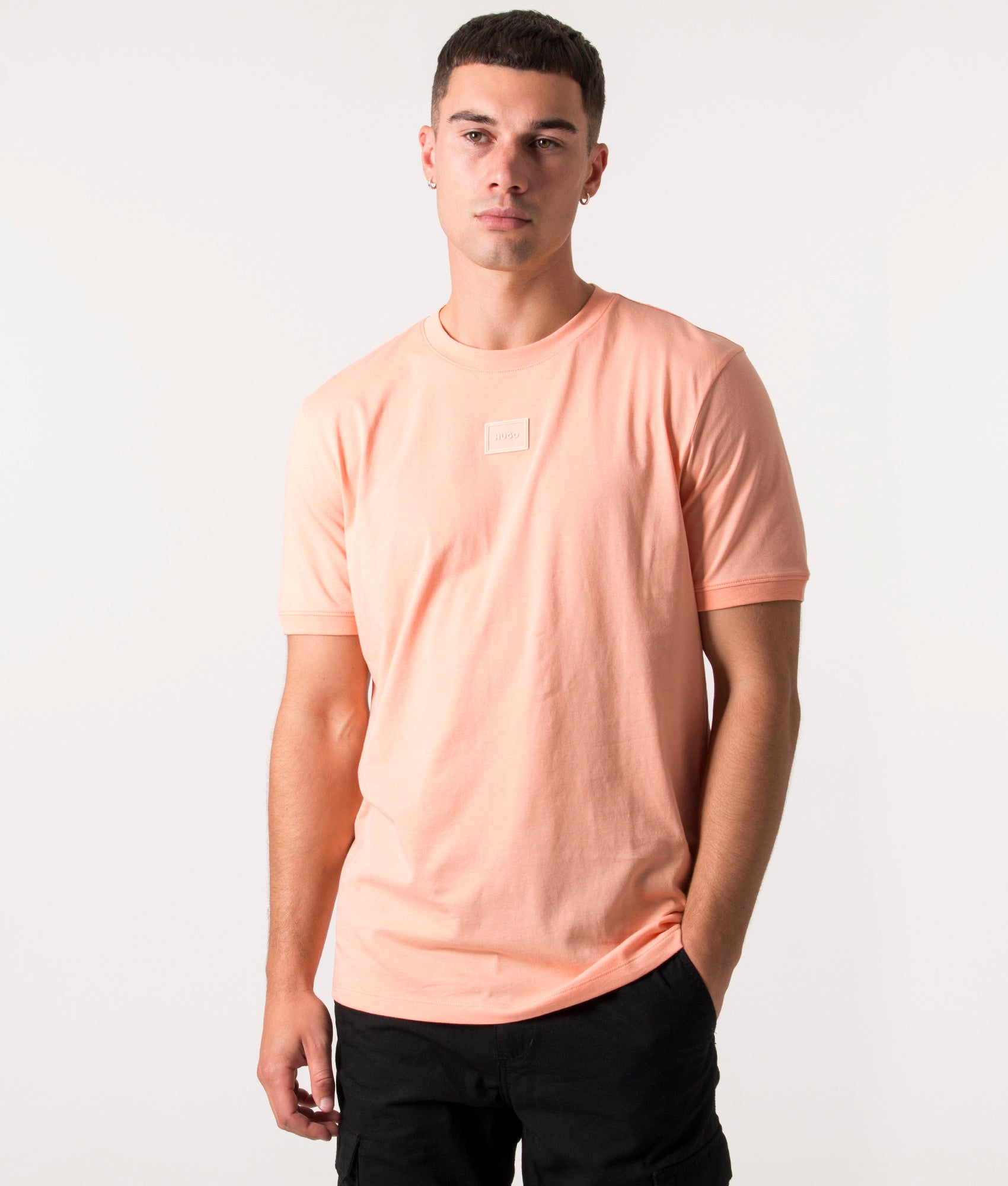 Rubber-Patch-Diragolino-C-T-Shirt-Light/Pastel-Red-HUGO-EQVVS