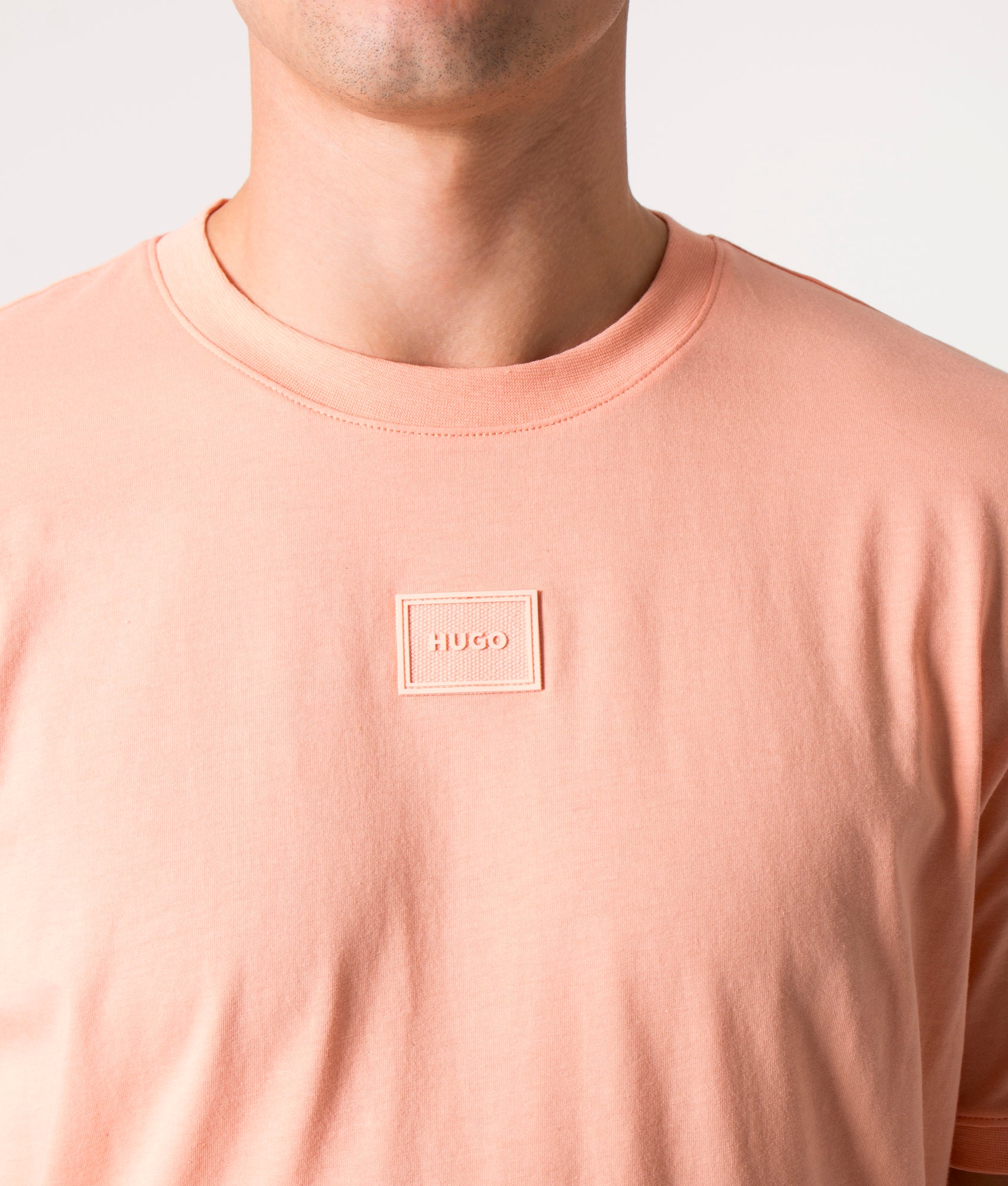 Rubber-Patch-Diragolino-C-T-Shirt-Light/Pastel-Red-HUGO-EQVVS