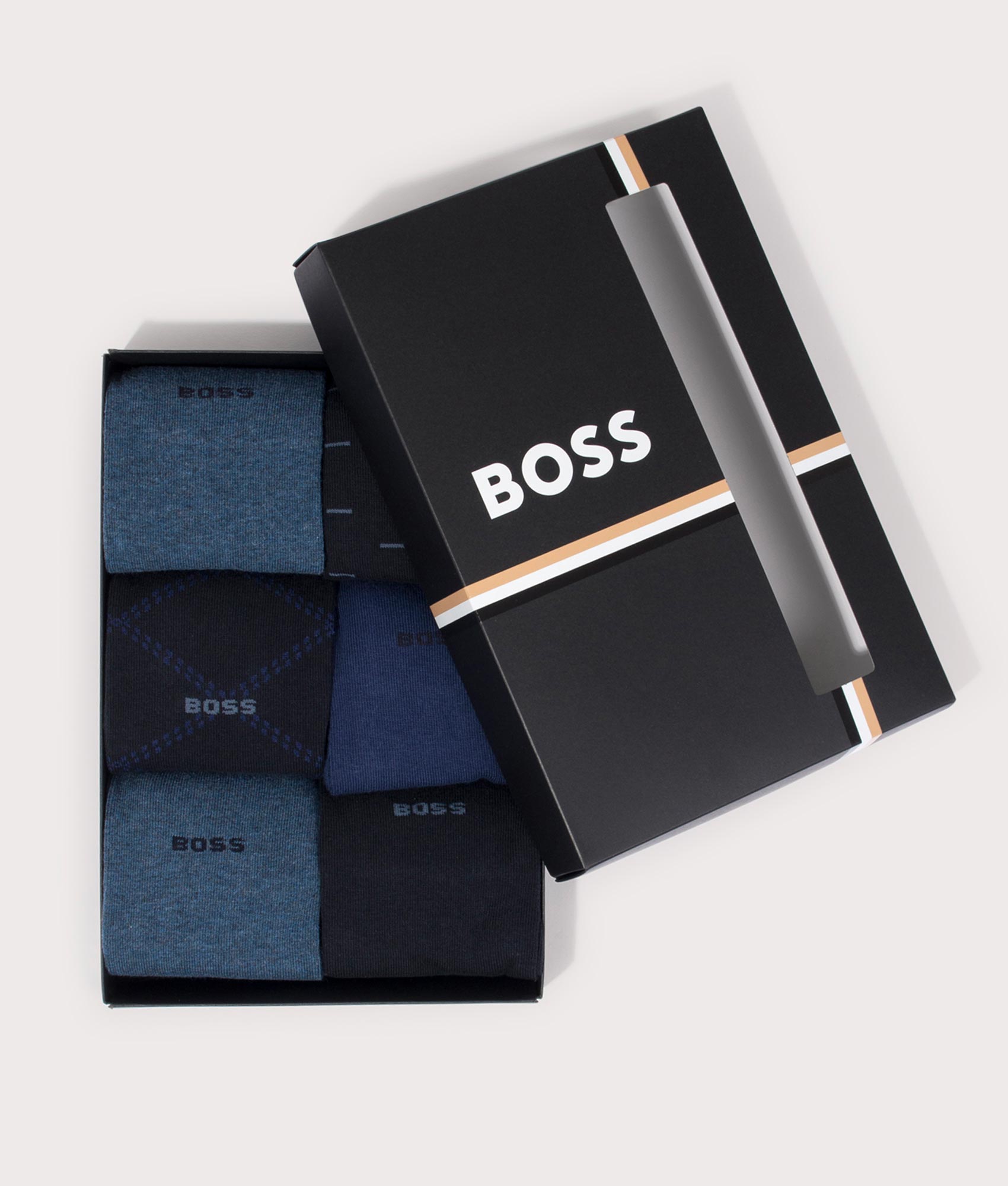 6P Rib Sock Giftset - Open Blue - BOSS - EQVVS 