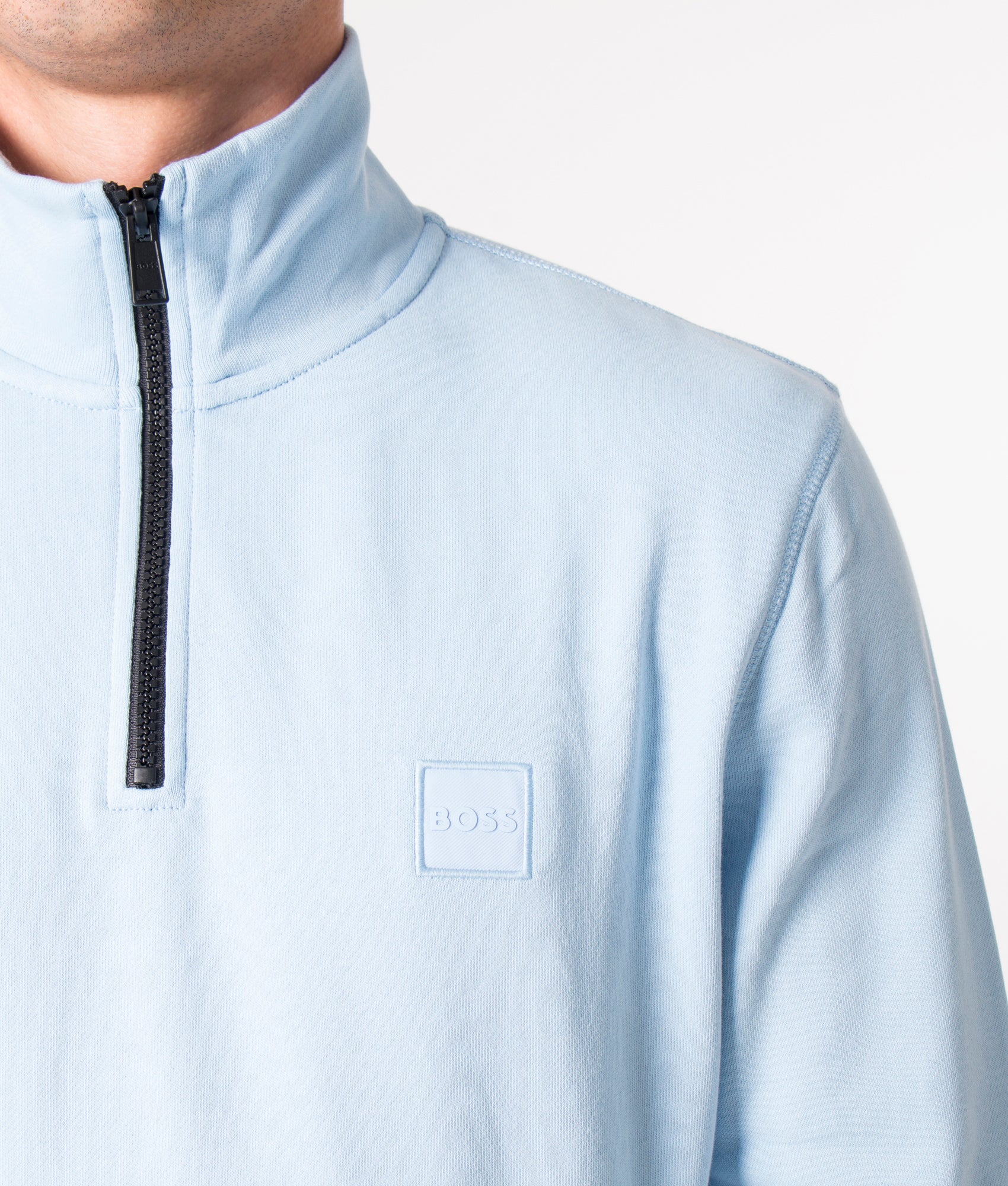 Quarter-Zip-Zetrust-Sweatshirt-Open-Blue-BOSS-EQVVS