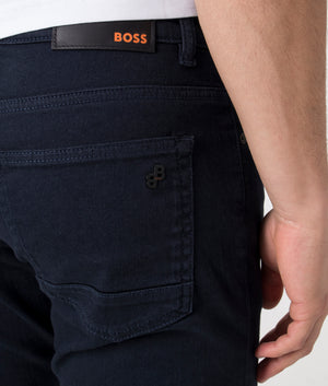 BOSS Slim Fit Delaware BC-P Jeans in Dark Blue Detail Shot at EQVVS