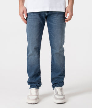 BOSS Regular Fit Re.Maine BC-C Jeans in Medium Blue Front Shot at EQVVS 