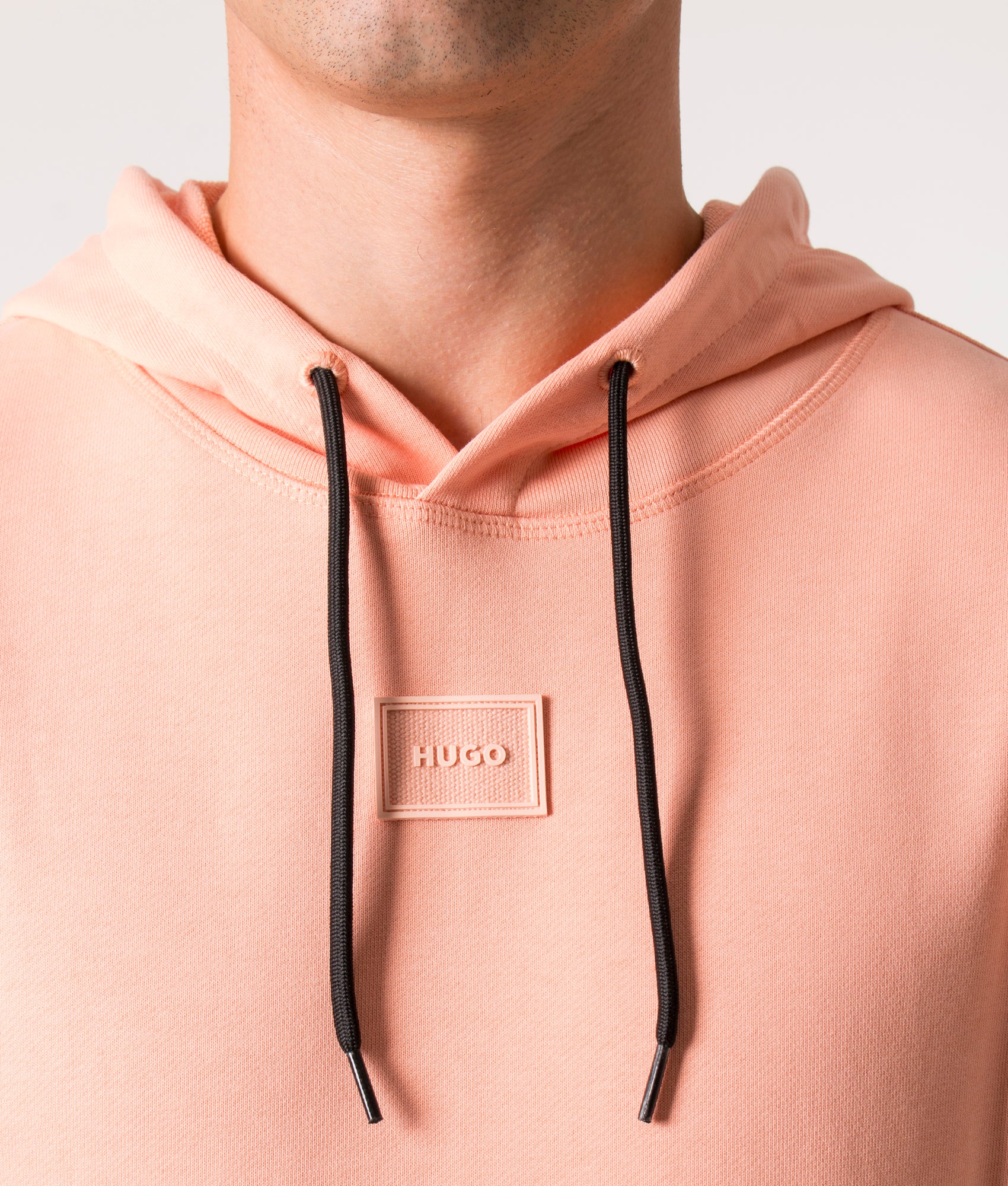 Rubber-Logo-Daratschi-C-Hoodie-Light/Pastel-Red-HUGO-EQVVS