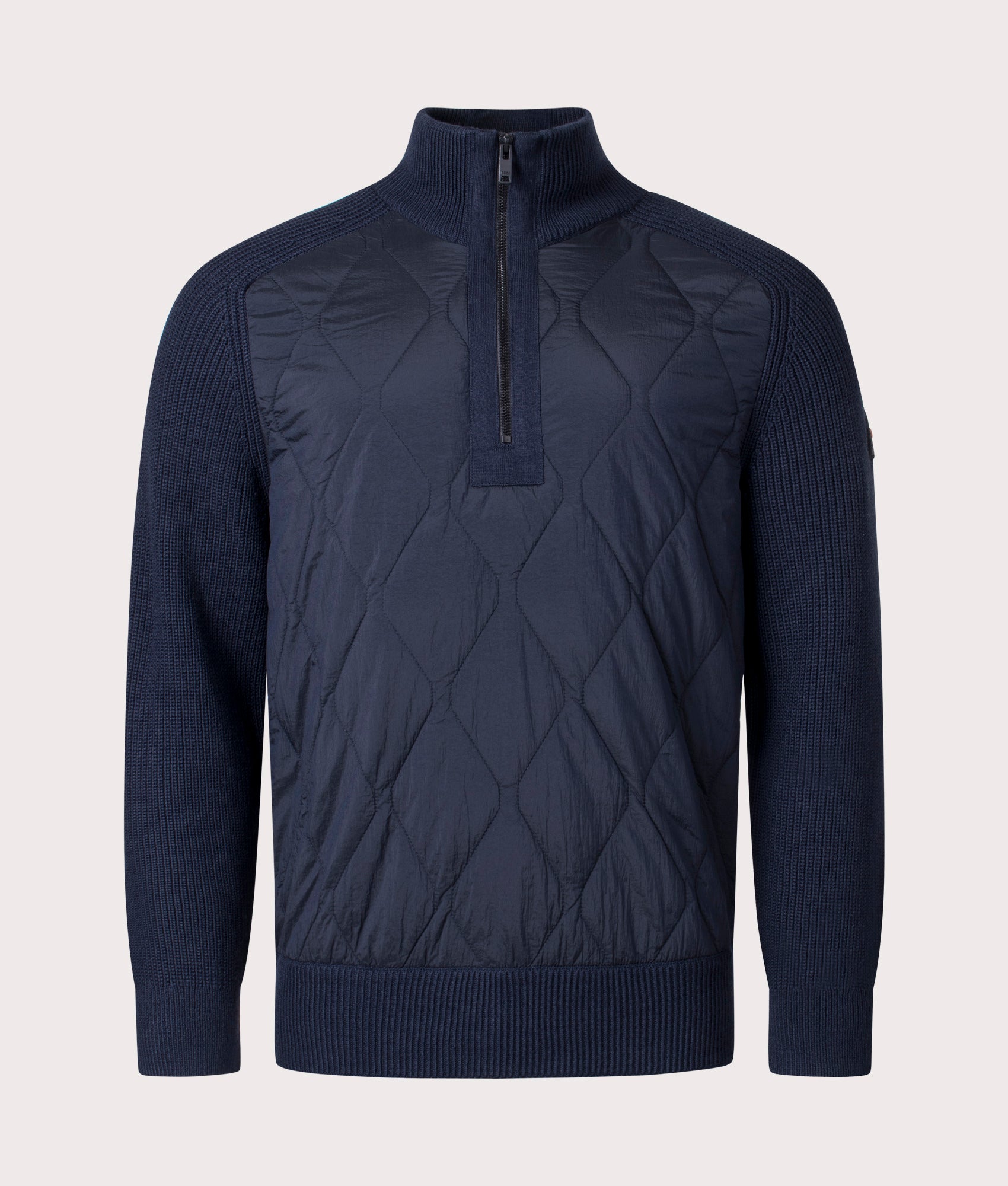 Quarter Zip Kometto Jumper - Blue - BOSS - EQVVS