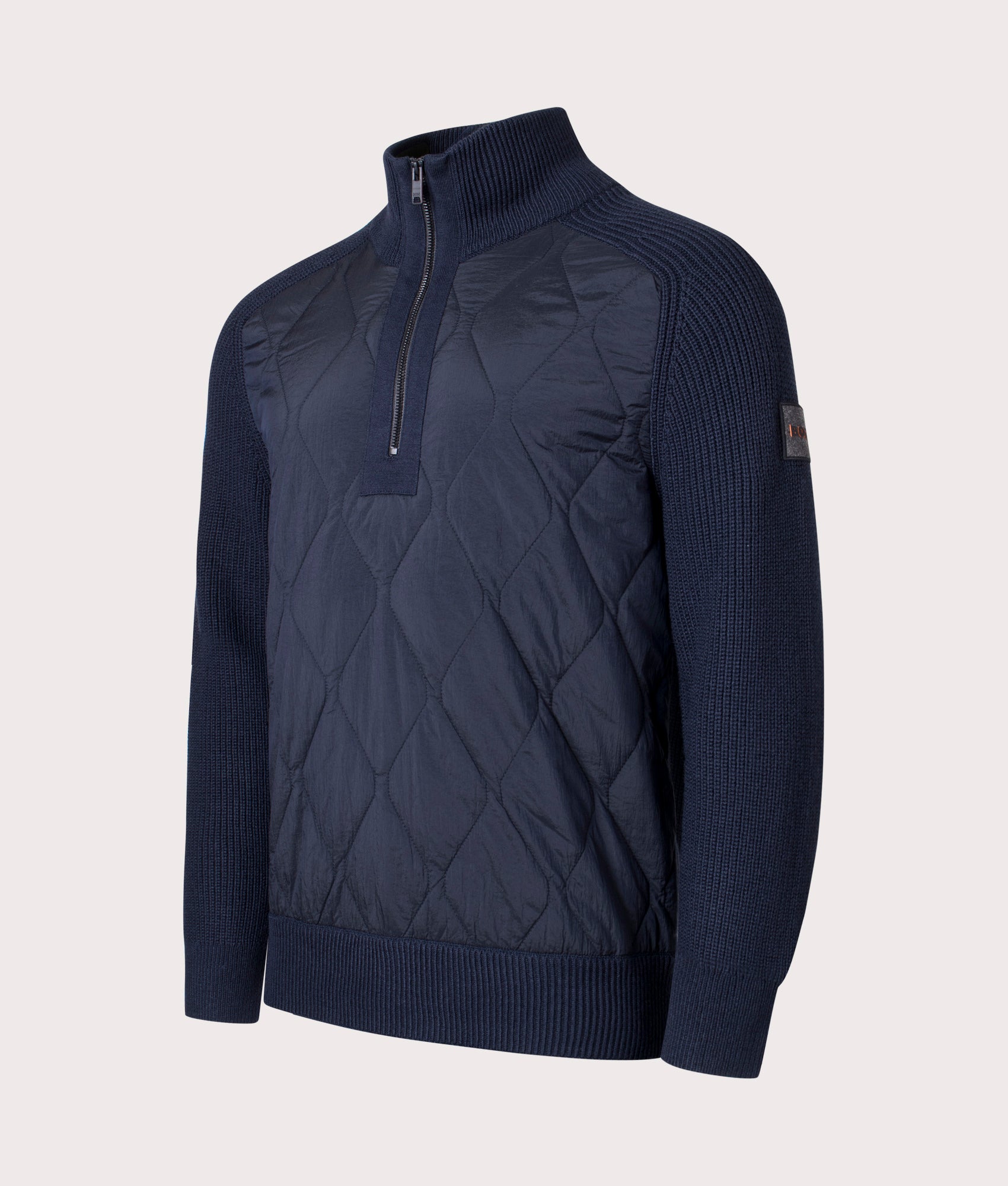 Quarter Zip Kometto Jumper - Blue - BOSS - EQVVS