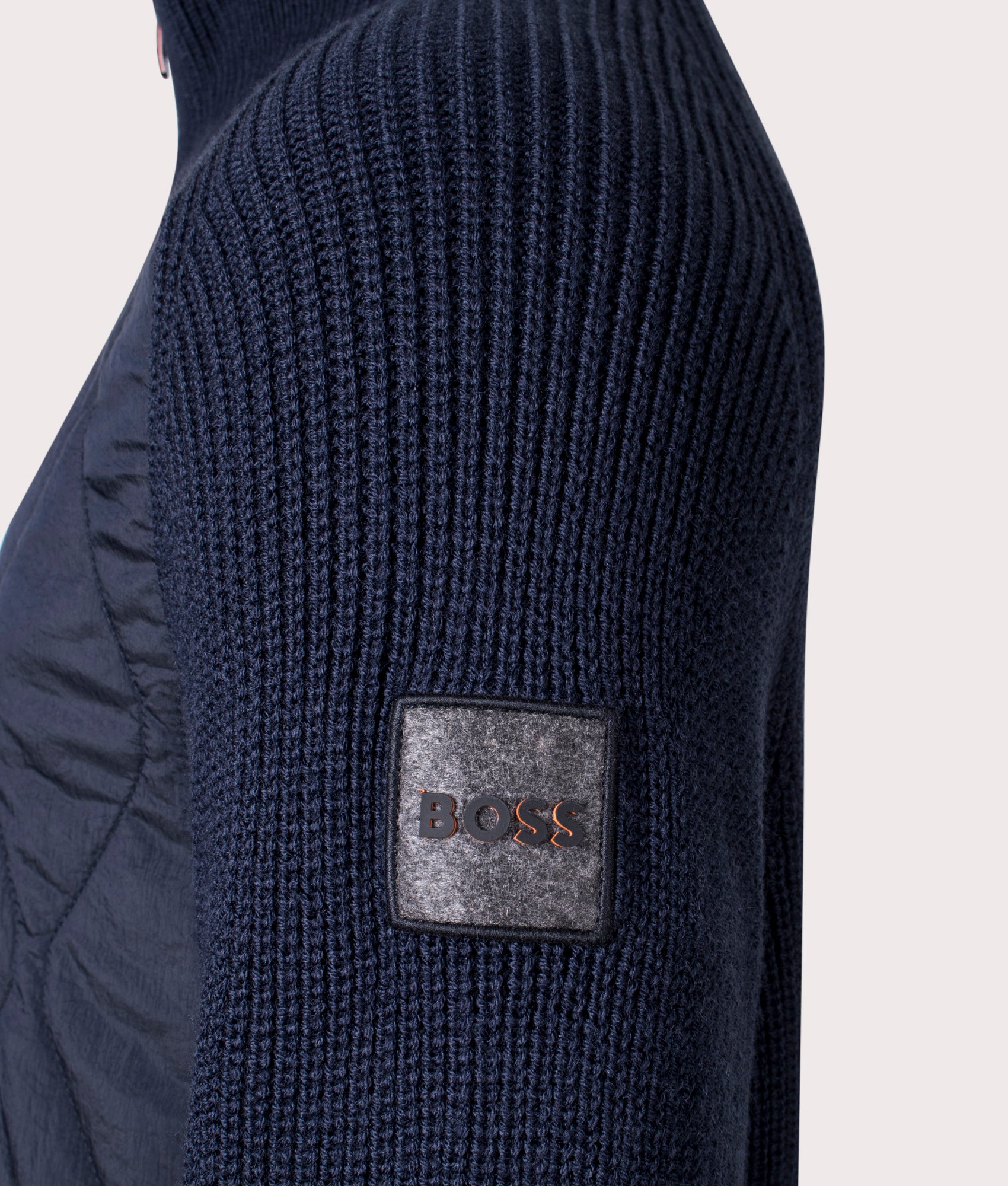 Quarter Zip Kometto Jumper - Blue - BOSS - EQVVS